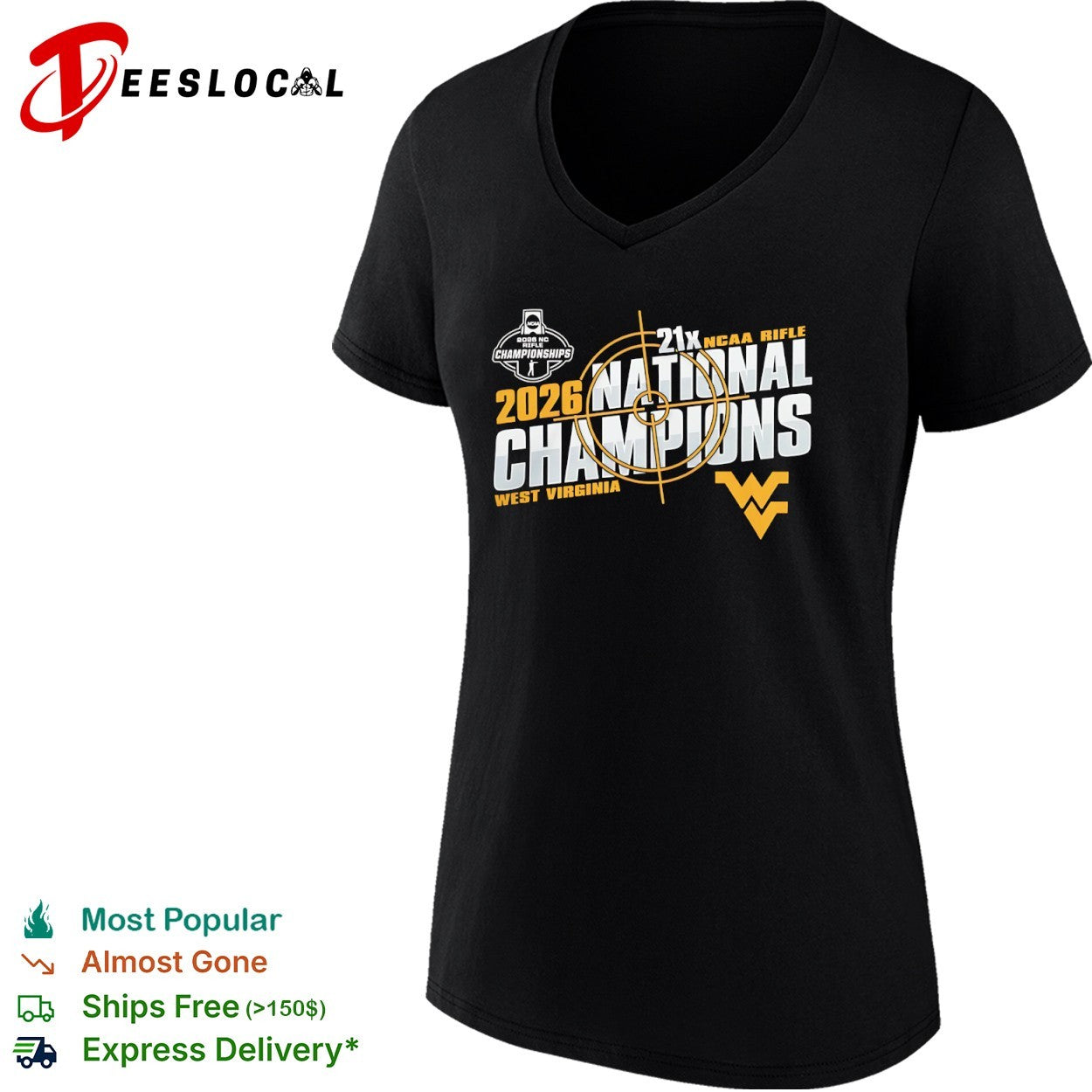 21x NCAA Rifle National Champions West Virginia Mountaineers 2026 Championships shirt