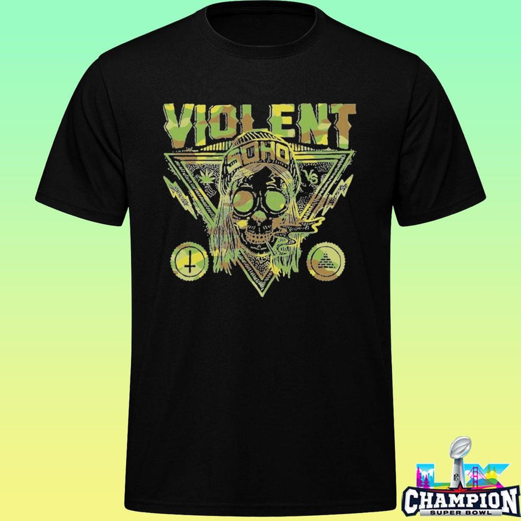 24hundred Camo Blazin Skull Shirt