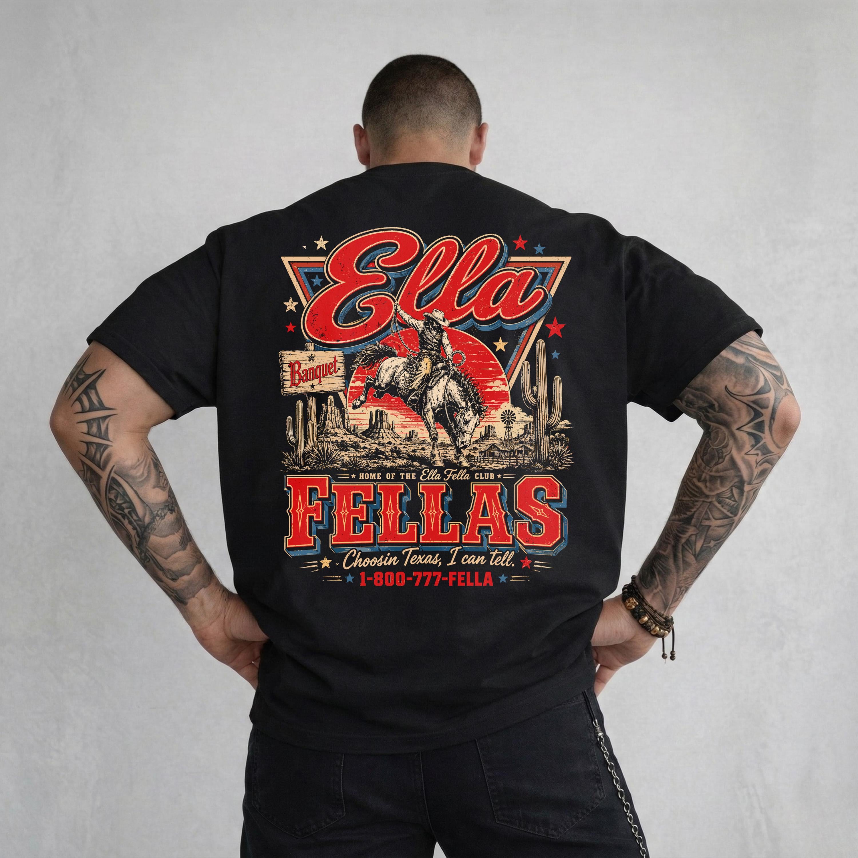 Ella'S Fellas Club Western Whiskey Rodeo Music Fan Vintage Western Concert Ella Fella Club Cowboy Tee 2026 (4)