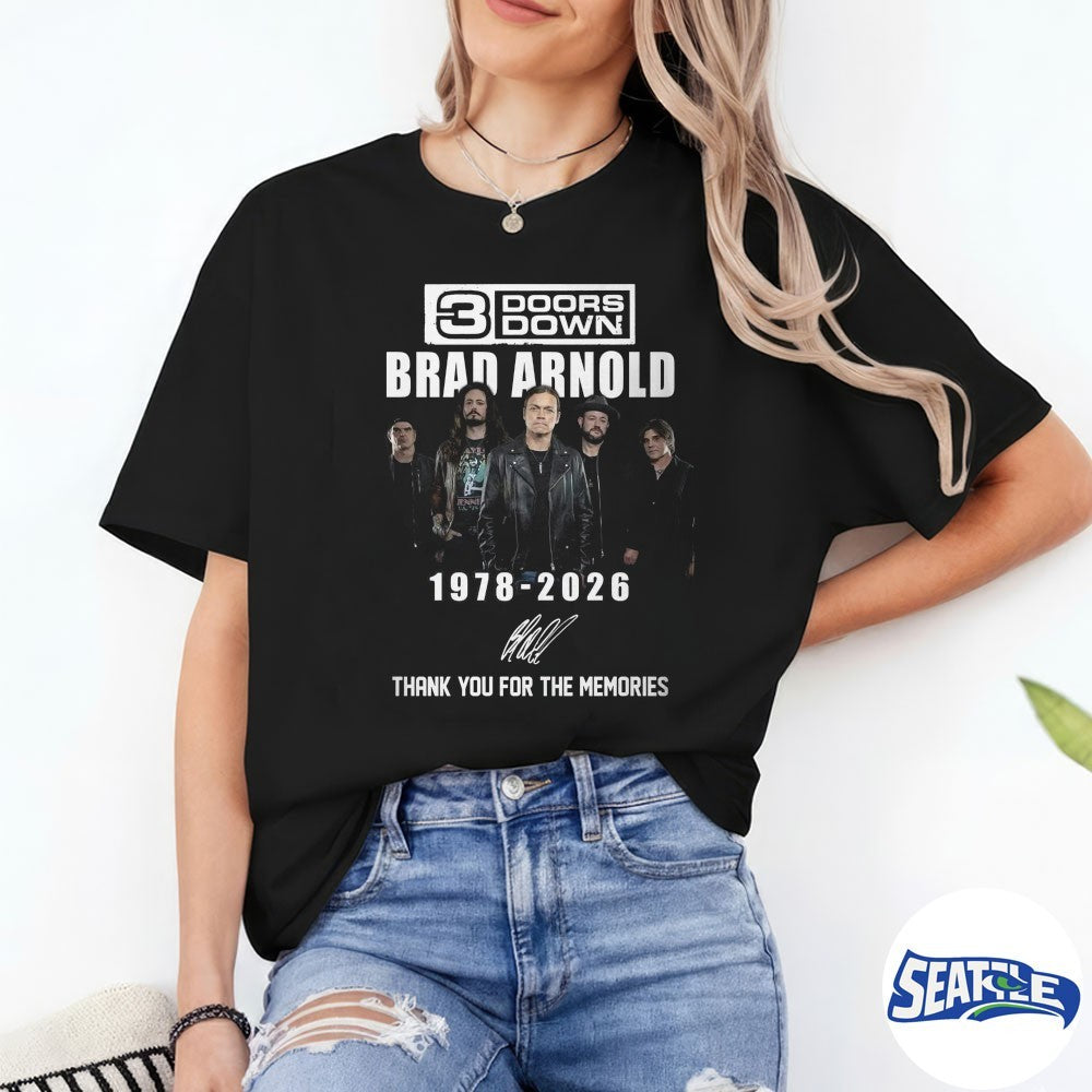 3 Doors Down Brad Arnold 1978-2026 Thank You For The Memories Signature shirt