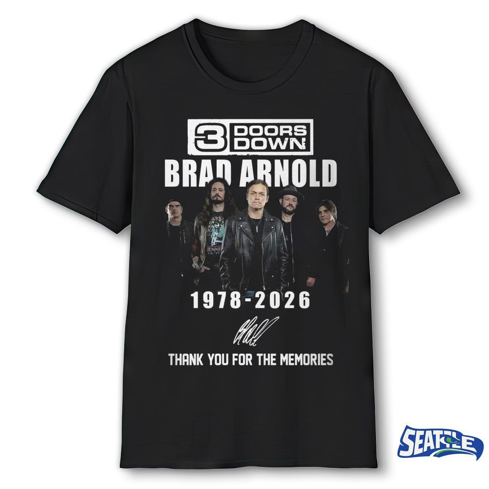 3 Doors Down Brad Arnold 1978-2026 Thank You For The Memories Signature shirt