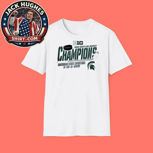 3 In A Row Michigan State Spartans 2026 Big Ten Hockey Champions Logo T-Shirt