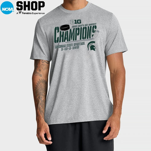 3 In A Row Michigan State Spartans 2026 Big Ten Hockey Champions T-Shirt