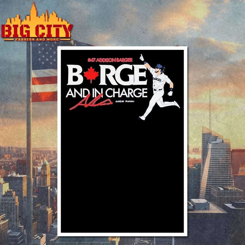 #47 Addison Barger and in charge Signatures shirts