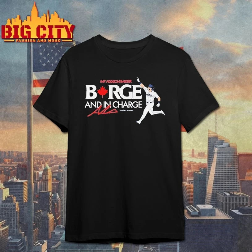 #47 Addison Barger and in charge Signatures shirts