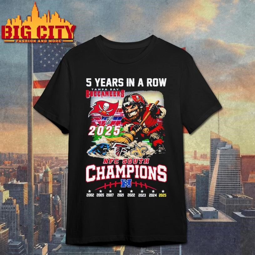 5 Years in a Row Tampa Bay Buccaneers NFC South Champions Vintage Shirt