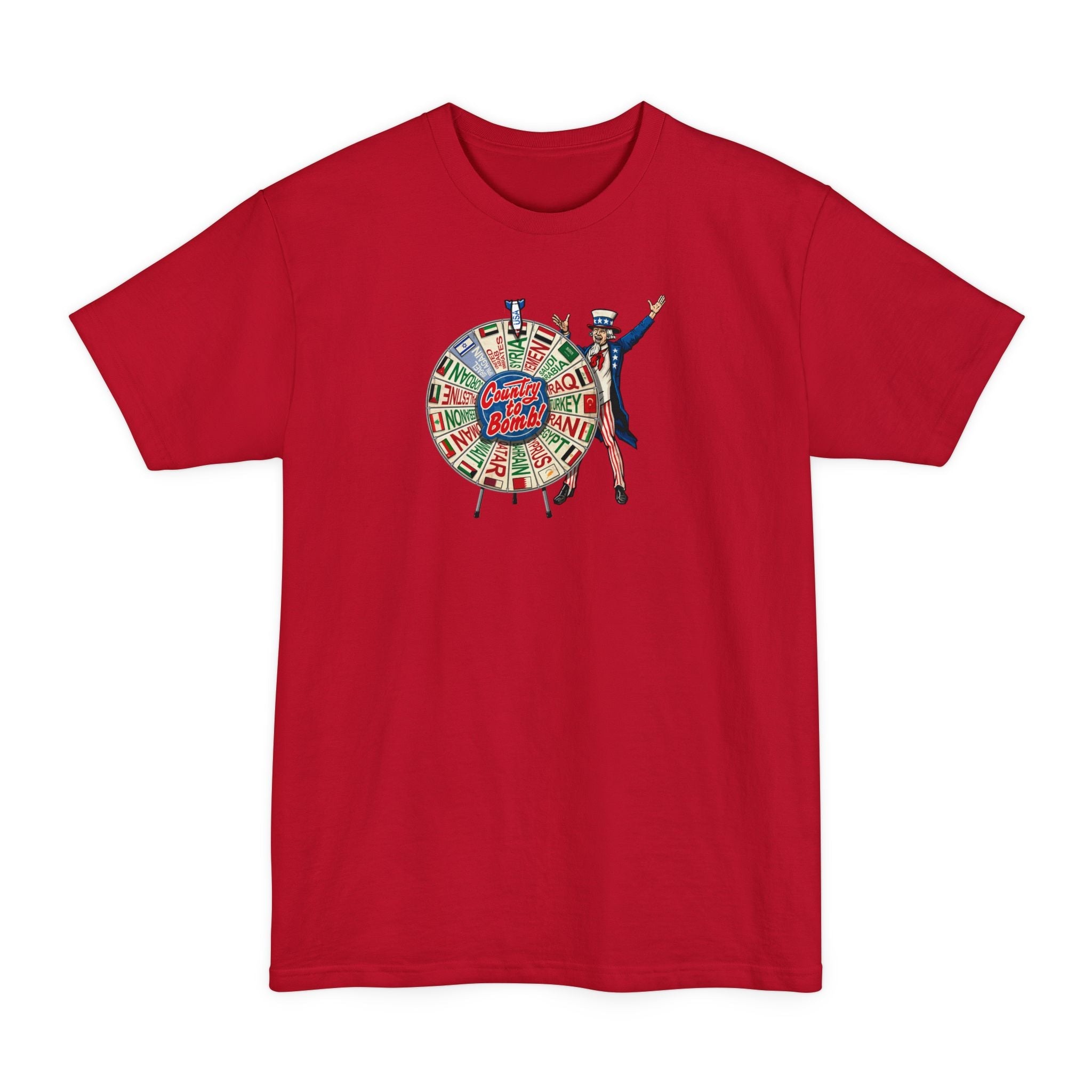 Middle East Country To Bomb Wheel (Syria) - Men's Tall T-Shirt