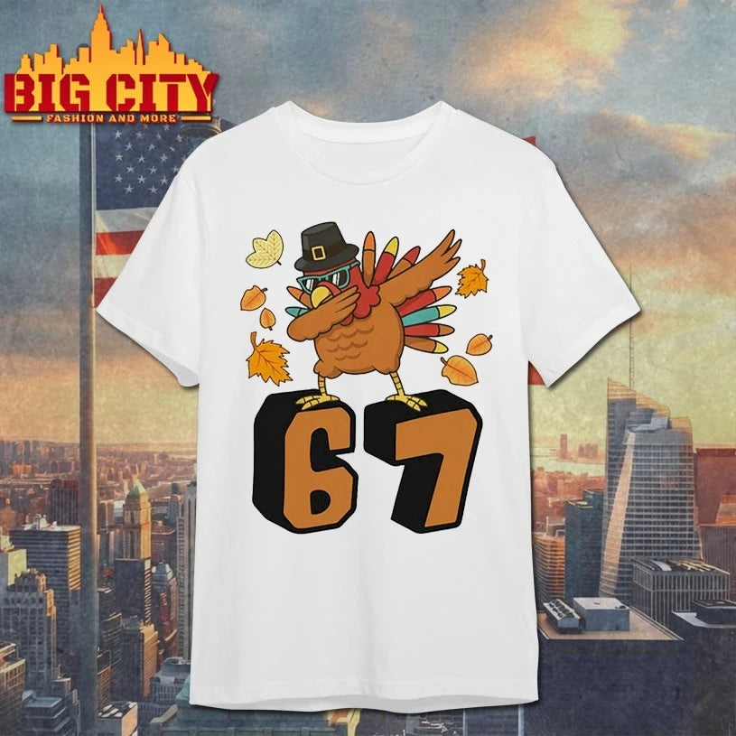 67 Thankgiving Day Turkey Dabbing Chicken Teacher shirt