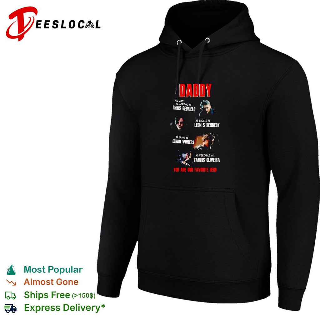 Daddy you are our favorite hero Resident Evil characters collage graphic shirt