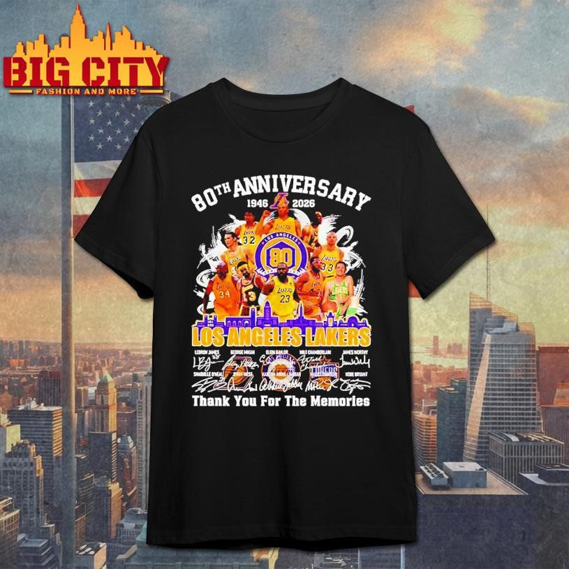 80th Anniversary 1946 2026 Los Angeles Lakers team players Shirt