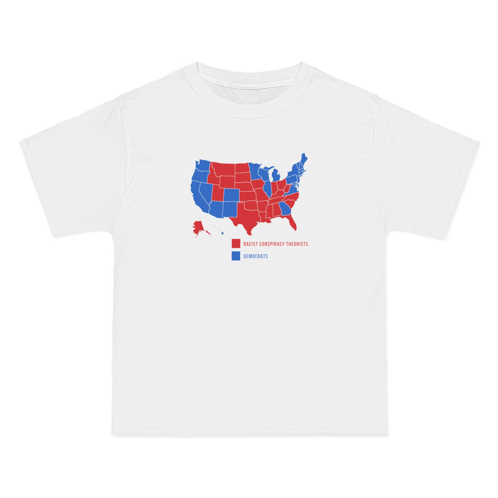 Democrats (Blue States) - Racist Conspiracy Theorists (Red States) - Men's Heavyweight T-Shirt