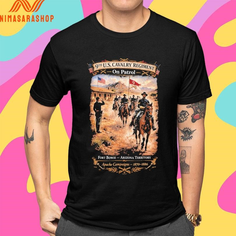 9th Cavalry Regiment On Patrol Fort Bowie Arizona Territory Apache Campaigns 1870-1886 Shirts