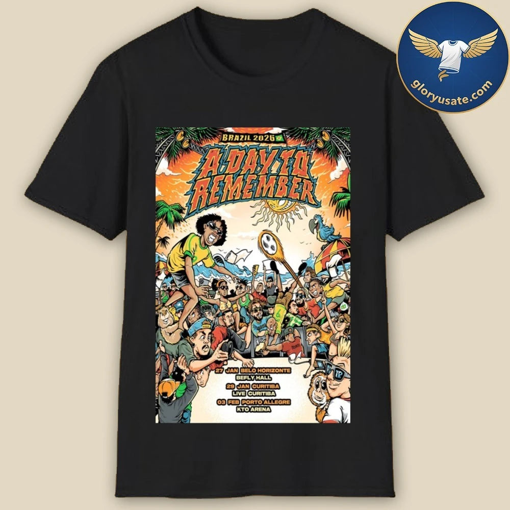 A Day To Remember Brazil 2026 Tour Poster Shirt