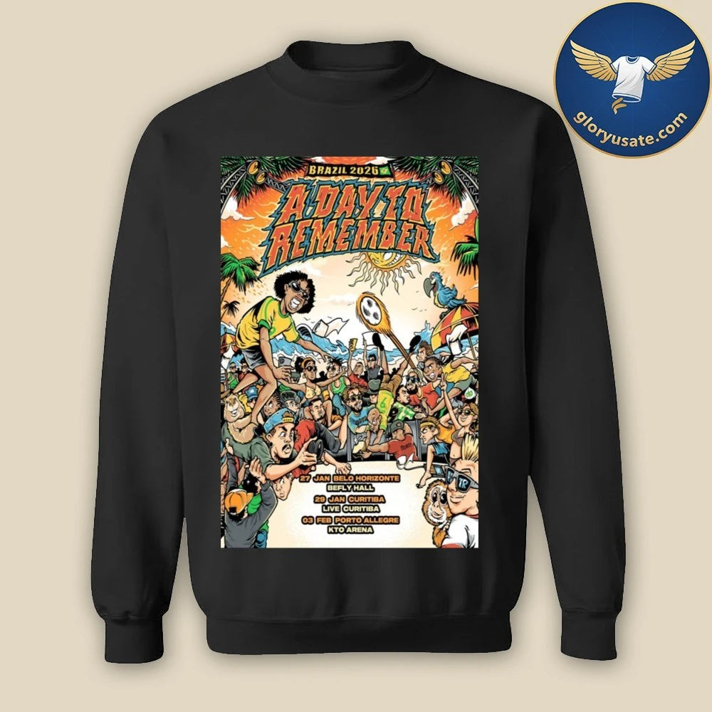 A Day To Remember Brazil 2026 Tour Poster Shirt