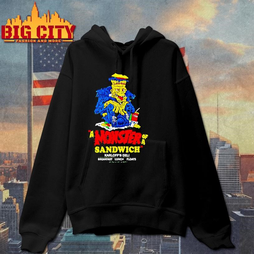 A Monster Of A Sandwich Karloffs Deli Breakfast Lunch Floats Shirt