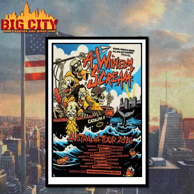 A Wilhelm Scream Australia Tour 2026 Poster shirt