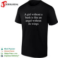 A girl without a bush is like an angel without its wings shirt
