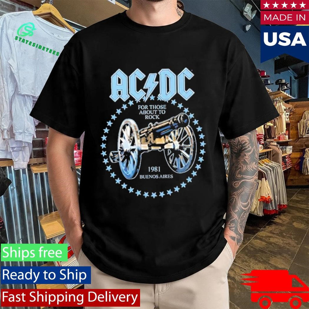 AC DC Merch Argentina PWR Up World Tour 2026 At Estadio River Plate In Buenos Aires Argentina On 23 27 31 March 2026 We Salute You T-Shirt