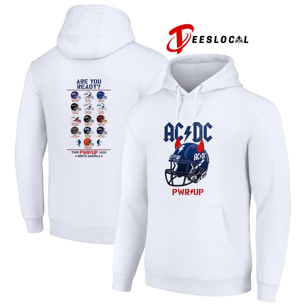 AC DC PWR Up are you ready helmets shirt