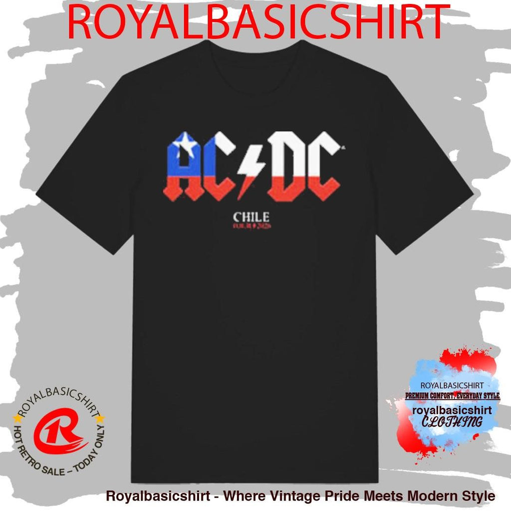 ACDC Chile 2026 Pwr Up Tour Merchandise Chile Flag Shirt