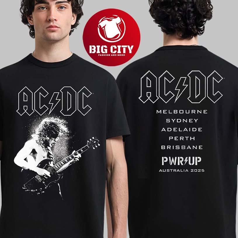 ACDC PWR Up Australia 2025 Angus Young Electric PWR UP Tour Two Sided Shirt