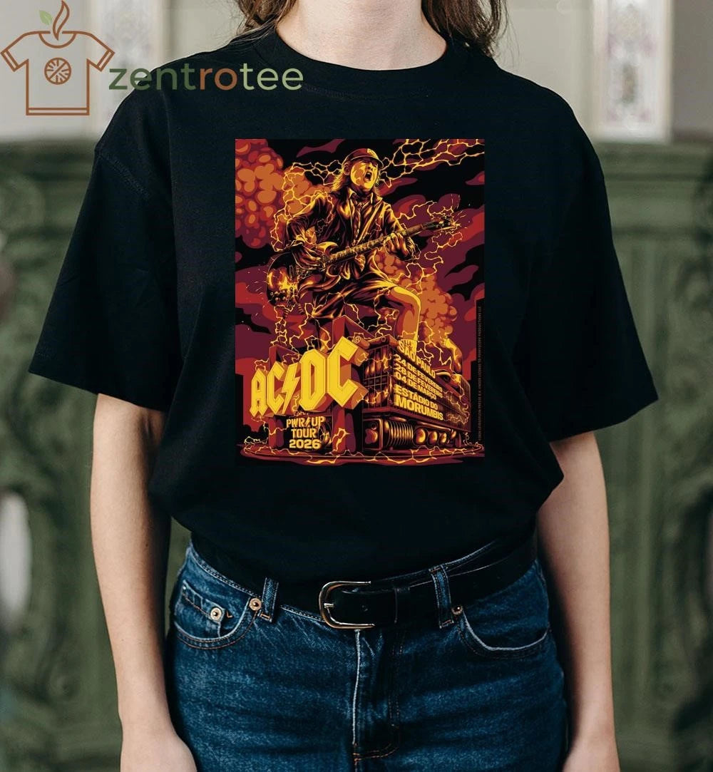 ACDC PWR Up Tour 2026 Sao Paulo Brazil Venue Poster At Estadio Do Morumbis On February 24 28 And March 4 2026 tee