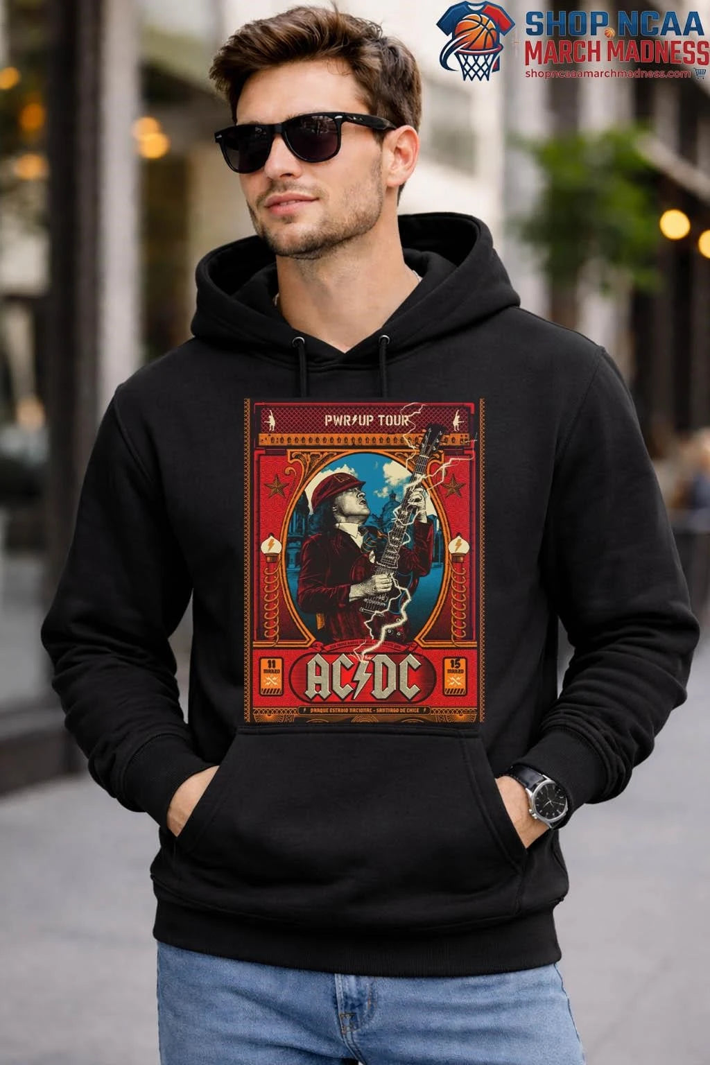 ACDC PWR Up Tour Chile 2026 Venue Poster At Parque Estadio Nacional Santiago De Chile On March 11 And 15 2026 T-Shirt