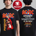 ACDC Sydney PWR UP Tour 2025 Australia Two Sided Shirt