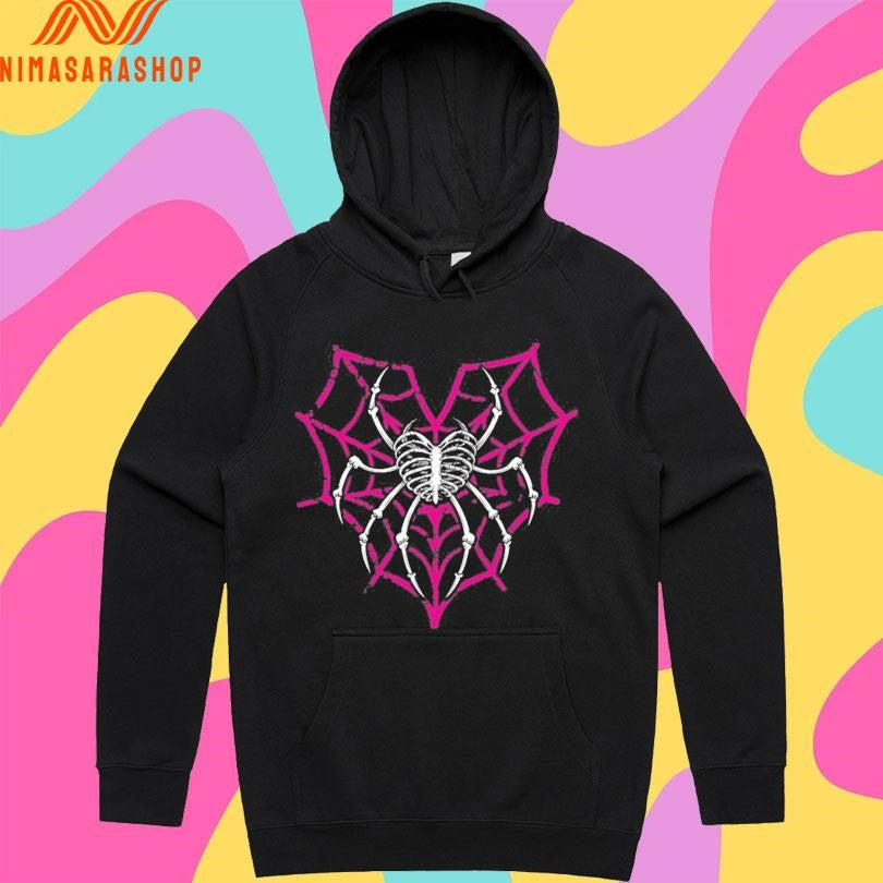 AJ Lee Love Bites Back Boxy Garment Dyed Heart Spider Shirts