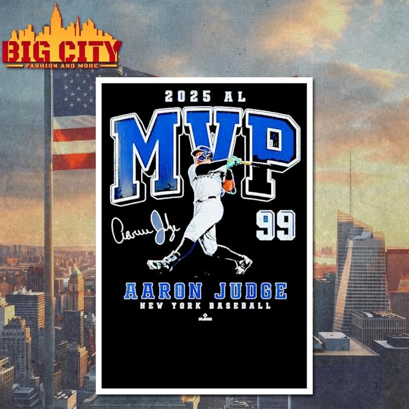 Aaron Judge New York Yankees baseball 2025 MVP number 99 signature shirt