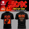 Acdc Melbourne Edinburgh Pwr Up Tour 2025 Two Sided Shirt