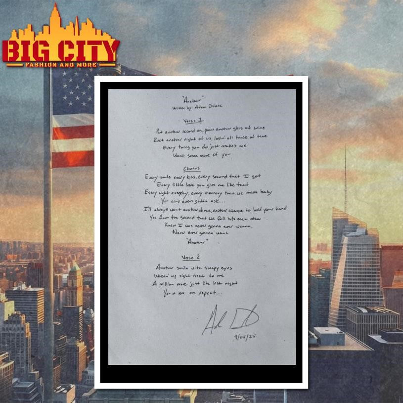 Adam Doleac Another Handwritten Lyrics Poster Shirt