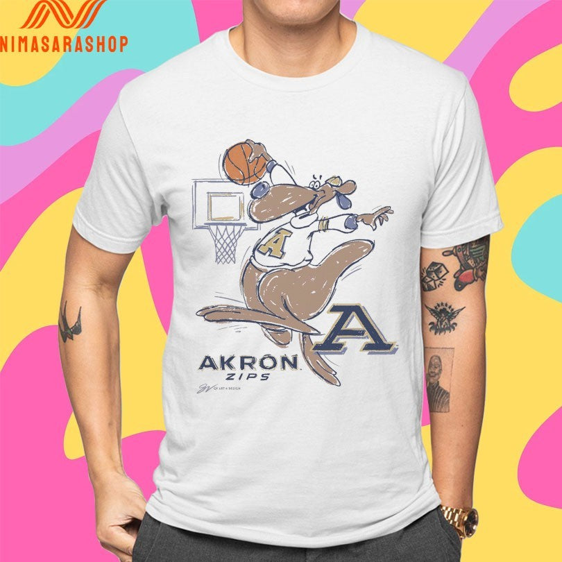 Akron Zip Basketball Cartoon Shirts