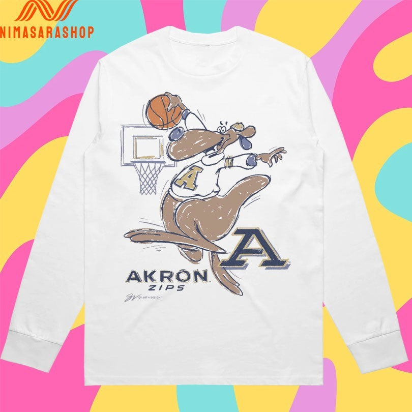 Akron Zip Basketball Cartoon Shirts