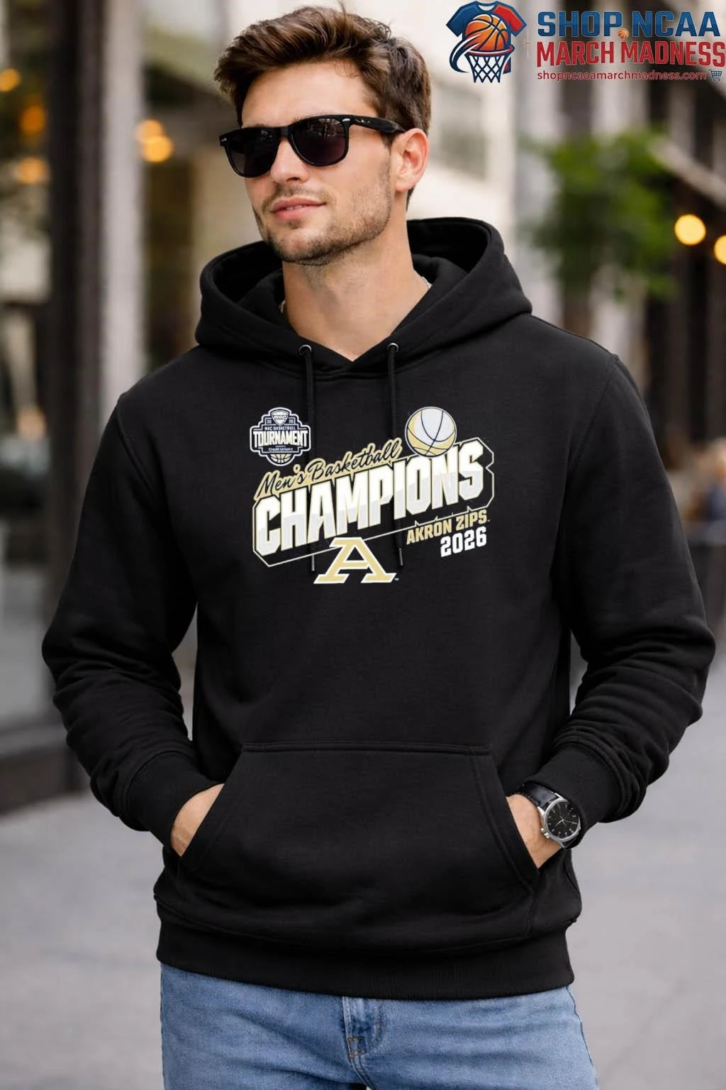 Akron Zips Men’s Basketball 2025 2026 MAC Tournament Champions Locker Room T-Shirt Akron Zips