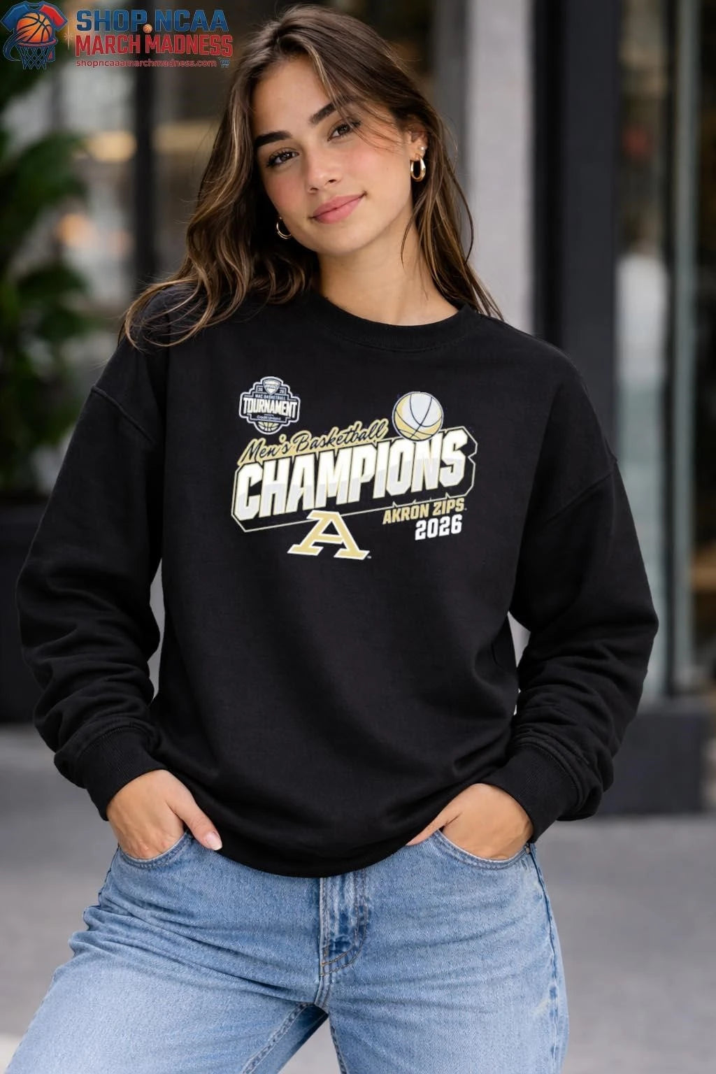 Akron Zips Men’s Basketball 2025 2026 MAC Tournament Champions Locker Room T-Shirt Akron Zips
