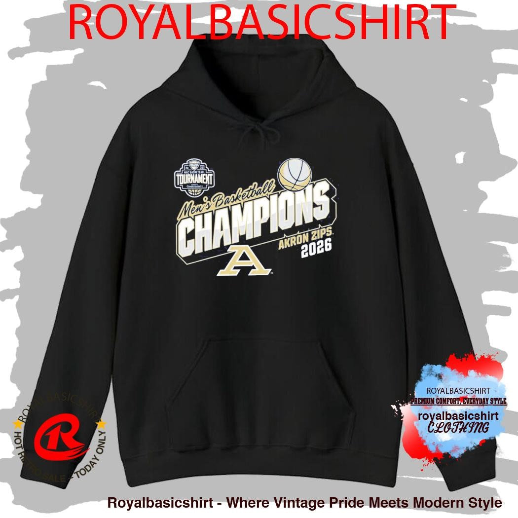 Akron Zips Men’s Basketball 2025 2026 MAC Tournament Champions Locker Room T-Shirt