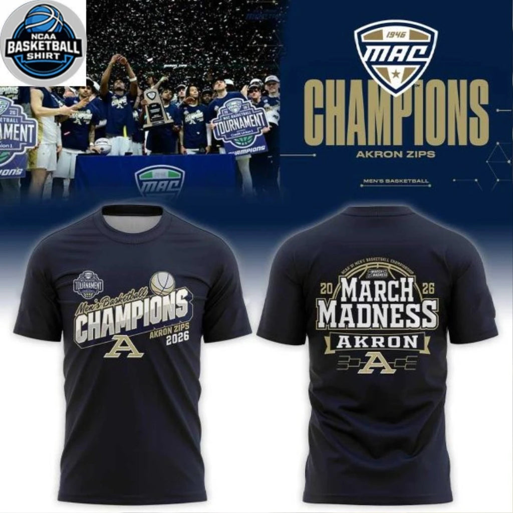 Akron Zips Men’s Basketball 2026 MAC Champions Hoodie T-Shirt