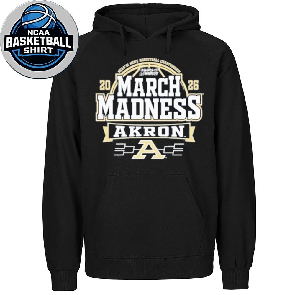 Akron Zips Navy Blue 2026 NCAA Men’s Basketball March Madness Bound Logo T-Shirt