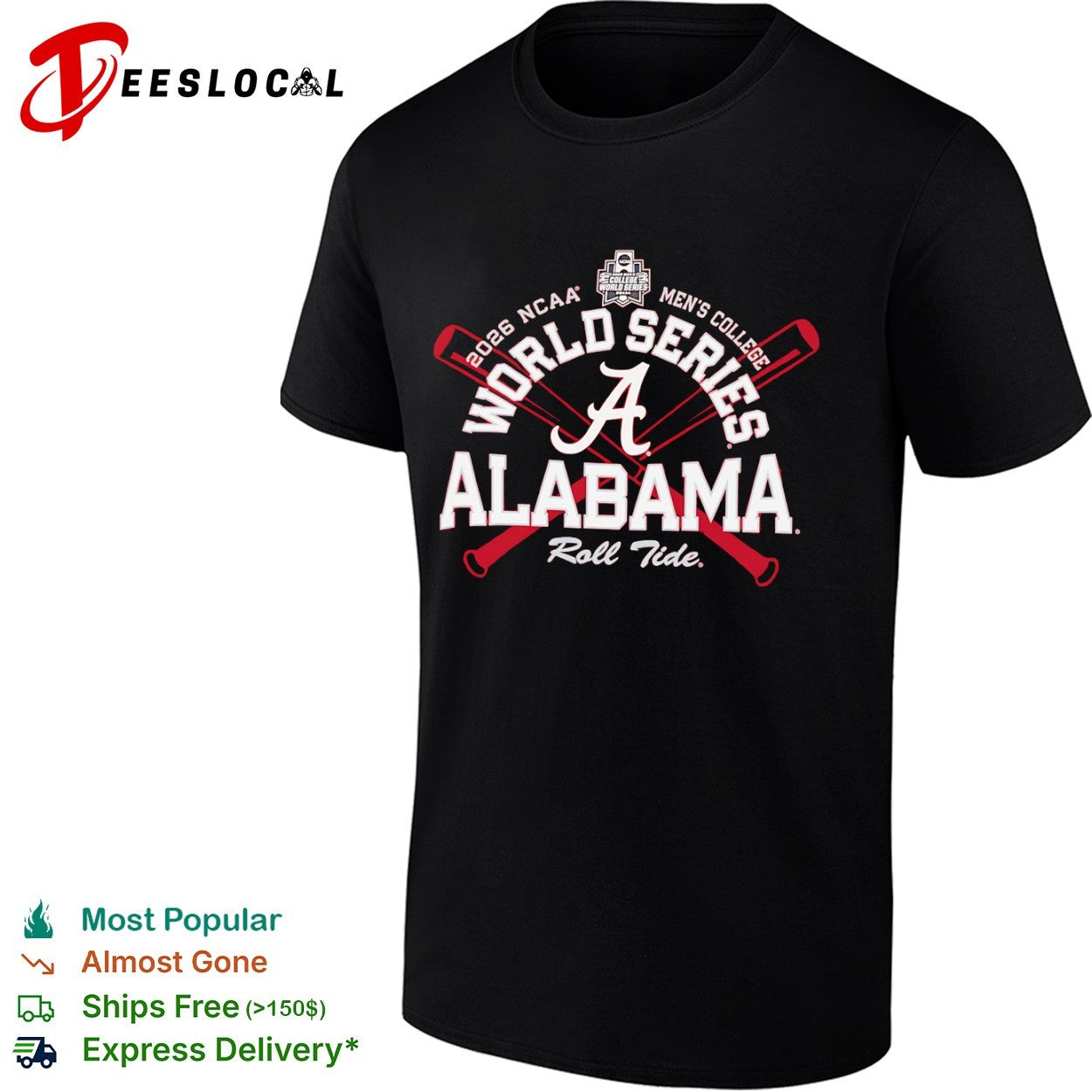 Alabama Crimson Tide NCAA Men’s College World Series 2026 shirt