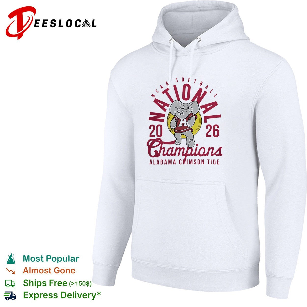 Alabama Crimson Tide NCAA Softball National 20 26 Champions mascot logo shirt