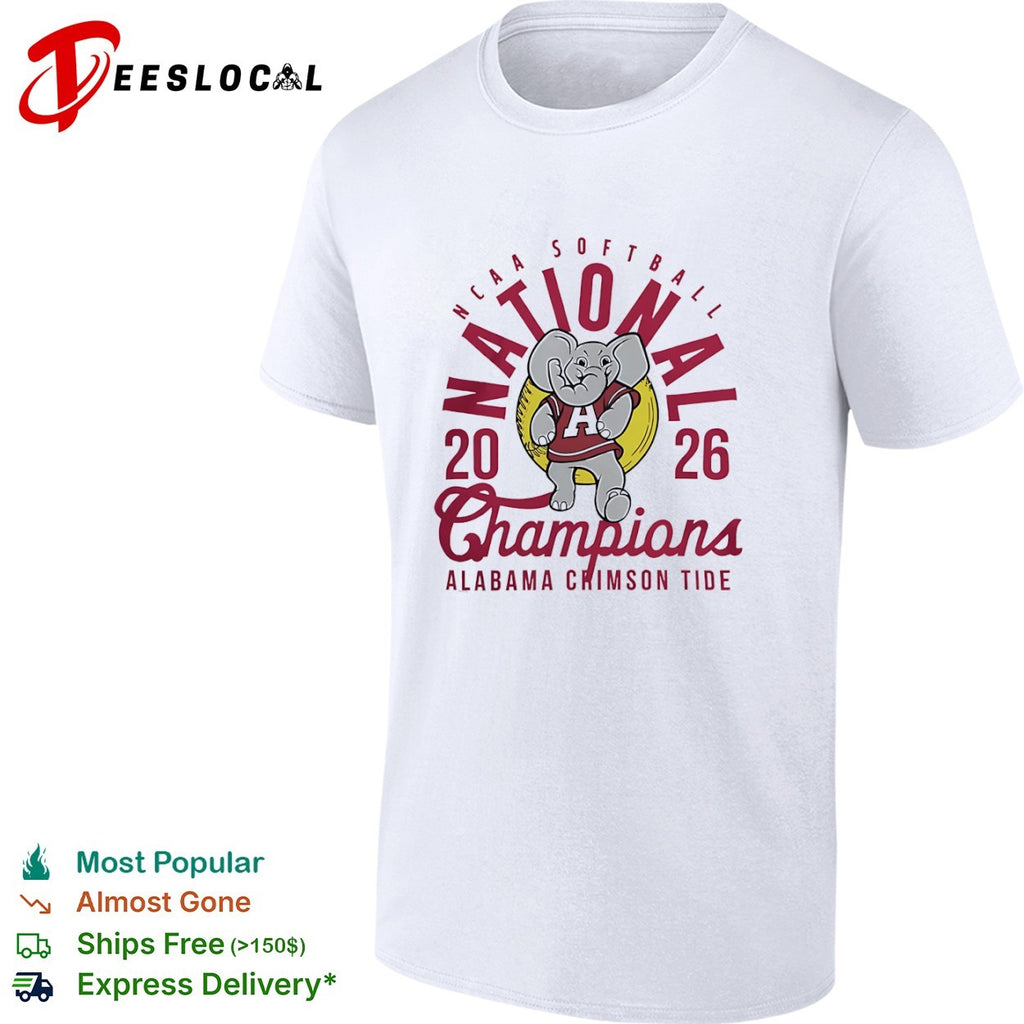Alabama Crimson Tide NCAA Softball National 20 26 Champions mascot logo shirt