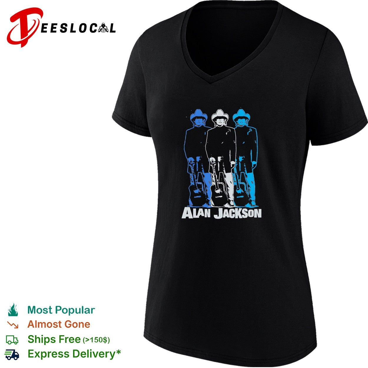 Alan Jackson country music triple portrait shirt