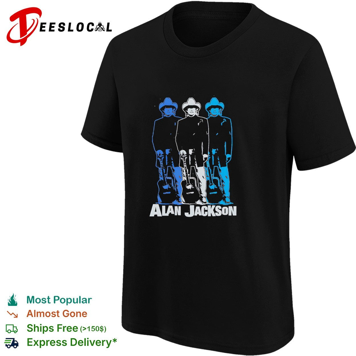 Alan Jackson country music triple portrait shirt