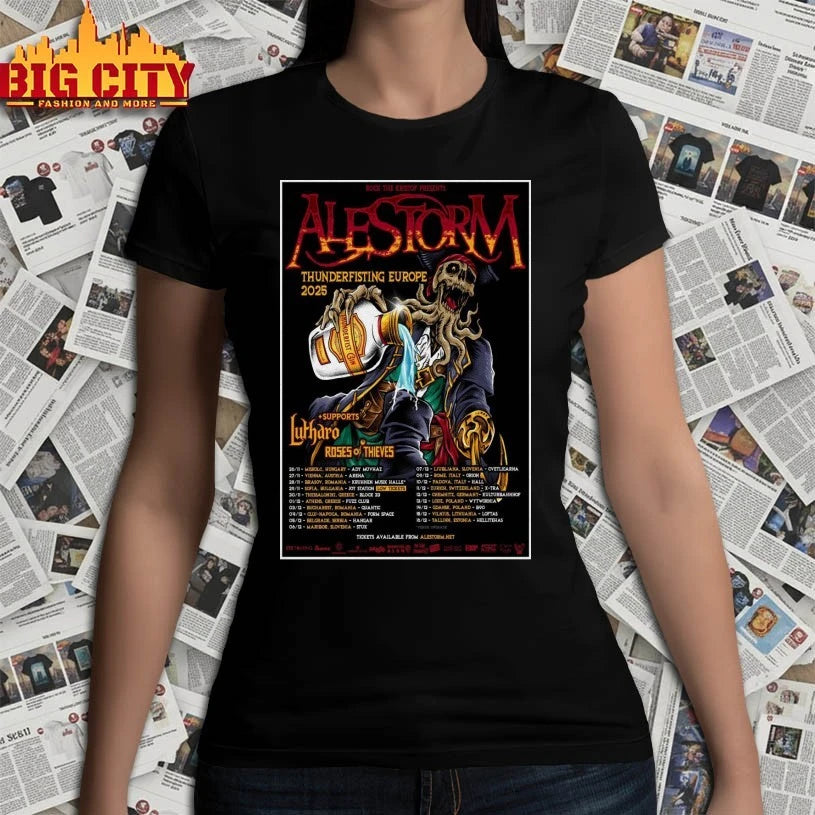 Alestorm Thunderfisting Europe 2025 Tour Poster shirt