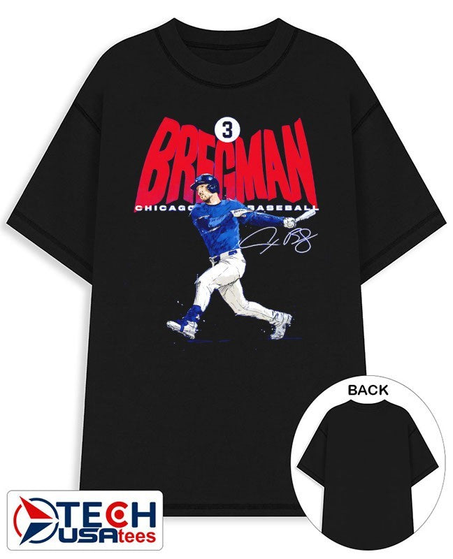 Alex Bregman #3 Chicago Cubs Baseball signature comic shirt