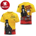 Alice Cooper Alice’s Attic Vintage Tour All Over Print Yellow Two Sided Shirt