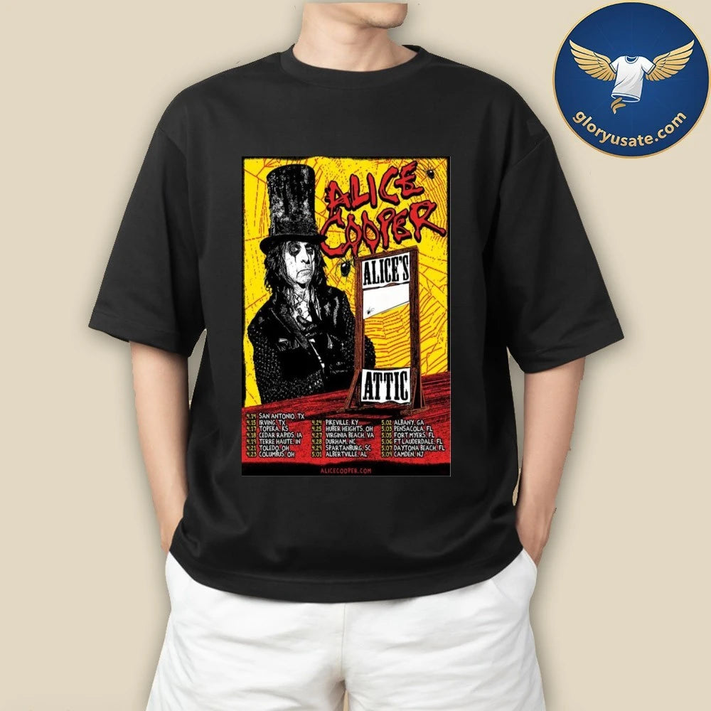 Alice Cooper April &amp; May Tour 2026 Poster Dates Shirt