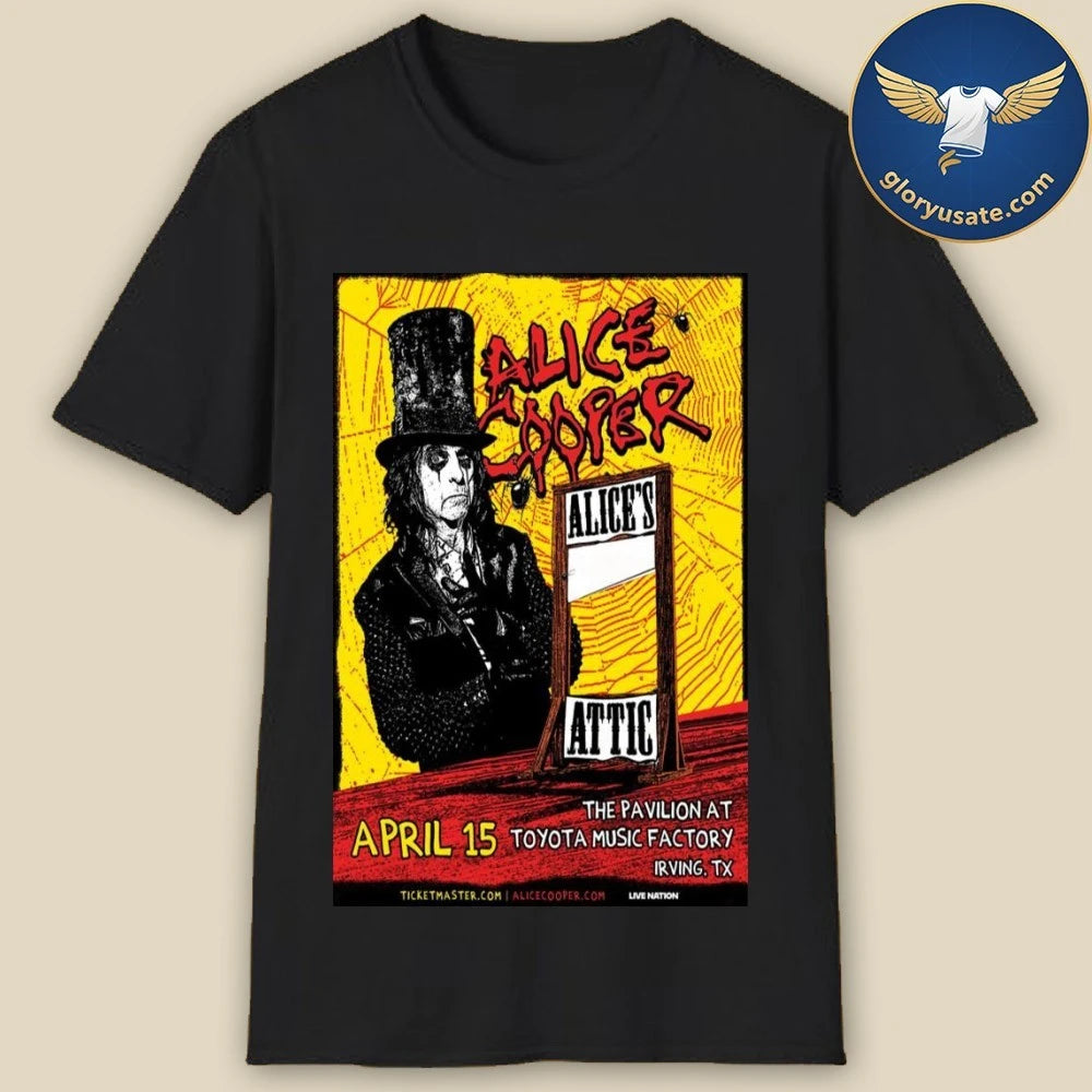 Alice Cooper Irving, TX April 15 2026 Tour Poster Shirt