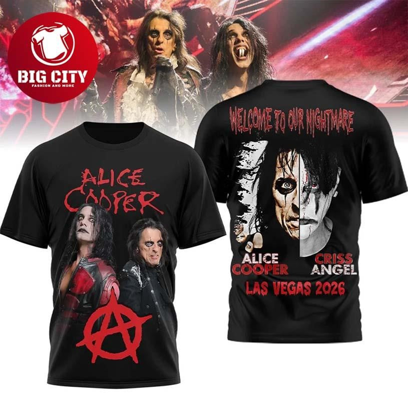 Alice Cooper Welcome To Our Nightmare Las Vegas 2026 Tour Two Sided Shirt